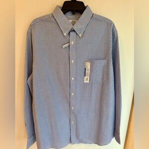 Croft & Barrow Men's Blue and White Striped Button Down Shirt